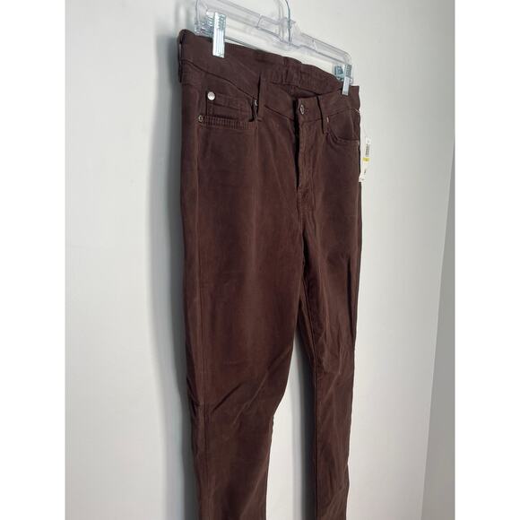 7 For All Mankind Skinny Pants Women 30 Dark Brown Velvet Stretch NWT - Picture 8 of 10